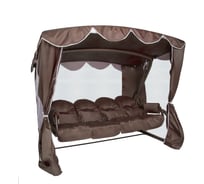 Садовые 4-х местные качели Leset Ирис, шоколадные 29080