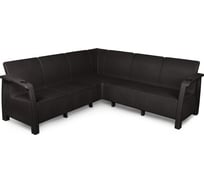 Диван ЗПИ «Альтернатива» Ротанг-плюс, угловой мокко, без подушки М8838