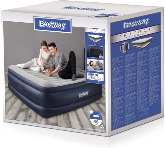 Надувная кровать с подголовником  Bestway Tritech Airbed 203x193x56 см67692 BW 009019