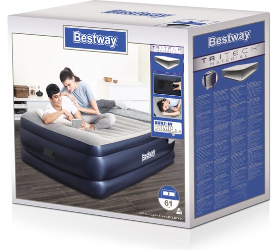 Надувная кровать Bestway Tritech Airbed 203х152х61 см, встроенный электронасос 67690 BW 009020
