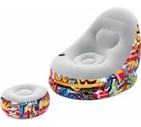 Надувное кресло Bestway Graffiti Comfort Cruiser 121x100x86см с пуфиком 54х54х26см 75076 BW 006249
