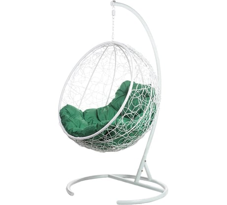 Подвесное кресло BiGarden Kokos White, зеленая подушка