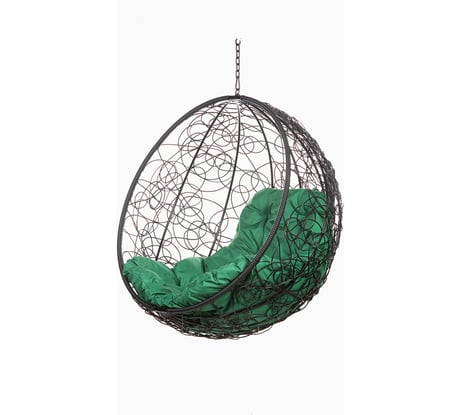 Подвесное кресло BiGarden Kokos Black BS, зеленая подушка