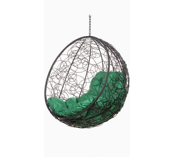 Подвесное кресло BiGarden Kokos Black BS, зеленая подушка 1