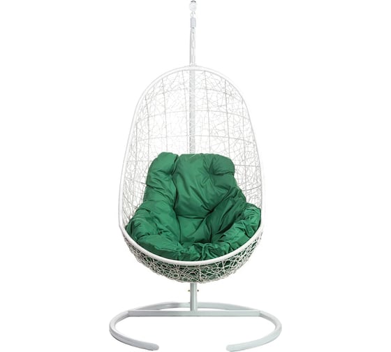 Подвесное кресло BiGarden, зеленая подушка, Easy White Green