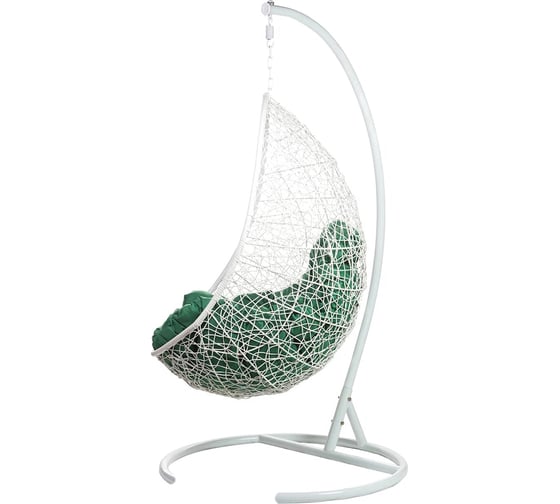 Подвесное кресло BiGarden, зеленая подушка, Easy White Green