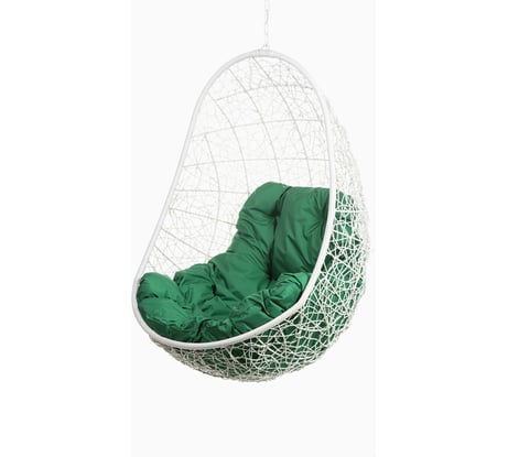 Подвесное кресло BiGarden Easy WhiteBSG, без стойки, зеленая подушка