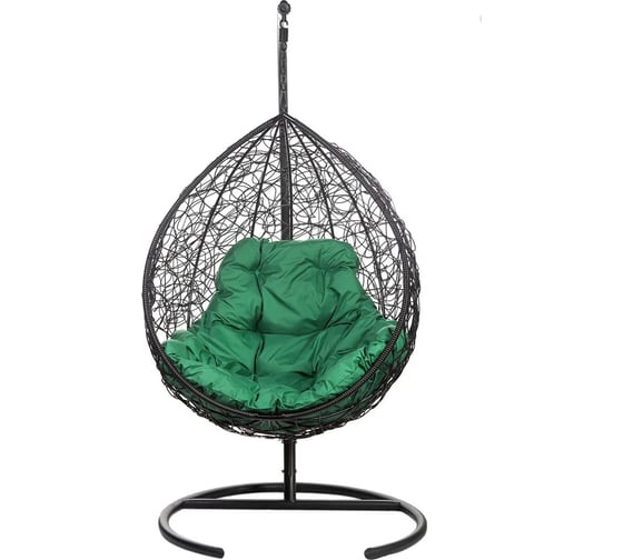 Подвесное кресло BiGarden TropicaBlackG, зеленая подушка