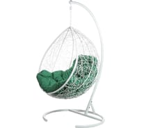 Подвесное кресло BiGarden TropicaWhiteG, зеленая подушка