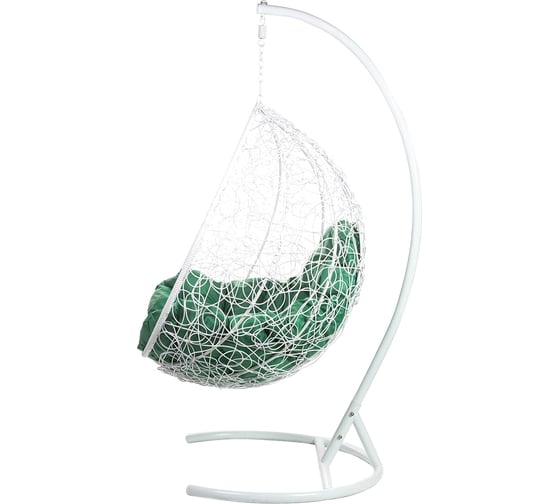 Подвесное кресло BiGarden TropicaWhiteG, зеленая подушка