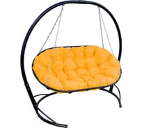 Диван M-GROUP МАМАСАН подвесной чёрное, жёлтая подушка 12120411