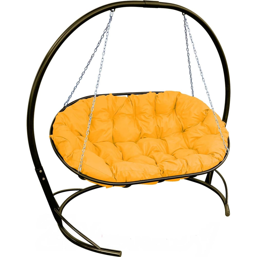 Подвесной диван Макс Мастер МАМАСАН коричневый, жёлтая подушка 12120211 ...