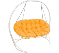 Диван M-GROUP МАМАСАН подвесной белое, жёлтая подушка 12120111