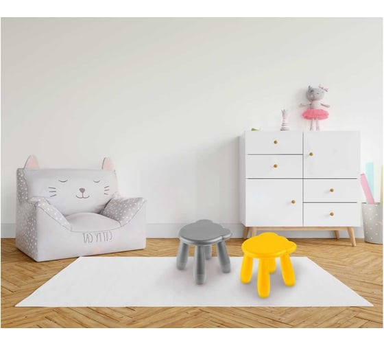 Детский табурет PERFECTO LINEA KIDS Мишка, желтый 16TD01011