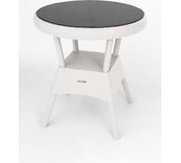 Круглый стол со стеклом ELLASTIK-PLAST RATTAN Ola Dom белый ЭП 442394