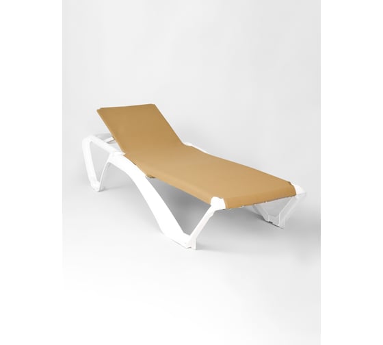 Шезлонг MIAMI белый с бежевой тканью Элластик-Пласт 136918