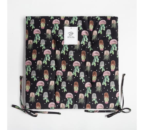 Сидушка на стул Этель Succulents 42x42см, 100% хлопок, 190 г/м2 6756595