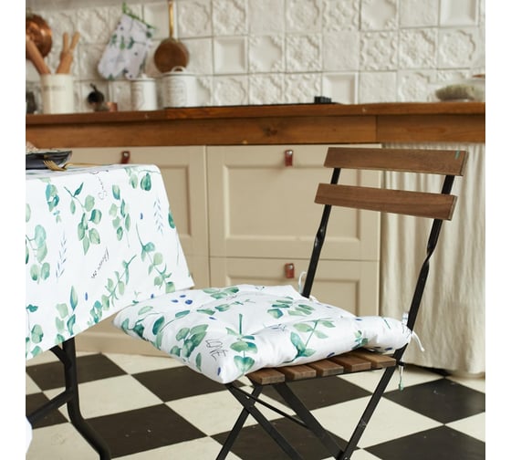 Сидушка на стул Этель Eucalyptus 42x42см, 100% хлопок, саржа 190 г/м2 5511230