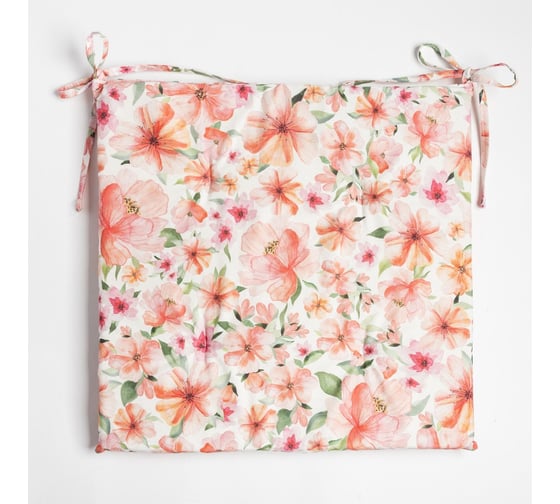 Сидушка на стул Этель Flowers 42x42см, 100% хлопок, 190 г/м2 6756602 1