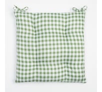 Сидушка на стул Этель Клетка, 40x40 см, зеленый, 100% полиэстер 7810955