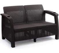 Комплект садовой мебели WORKY фазенда-2 (2-х местный диван + кофейный столик), искусственный ротанг, мокко, без подушек ARD258163