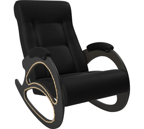 Кресло-качалка Комфорт Модель 4 венге, кожзам Vegas Lite Black 64826 1