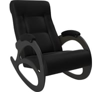 Кресло-качалка Комфорт Модель 4 без лозы, венге, кожзам Vegas Lite Black 66011