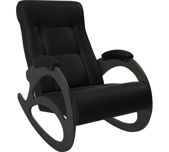 Кресло-качалка Комфорт Модель 4 без лозы, венге, кожзам Vegas Lite Black 66011 1