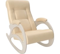 Кресло-качалка Комфорт Модель 4 без лозы, дуб шампань, кожзам Polaris Beige 72654