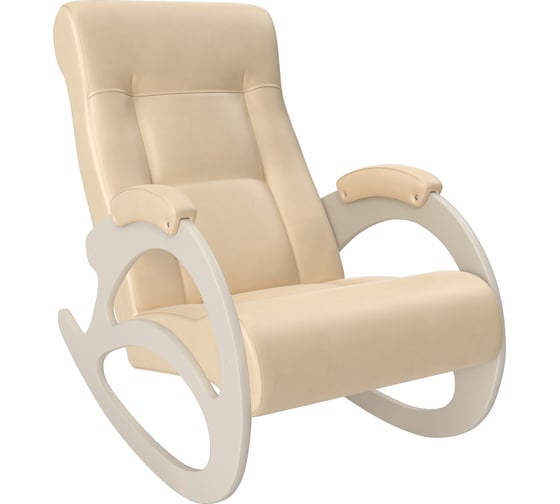 Кресло-качалка Комфорт Модель 4 без лозы, дуб шампань, кожзам Polaris Beige 72654