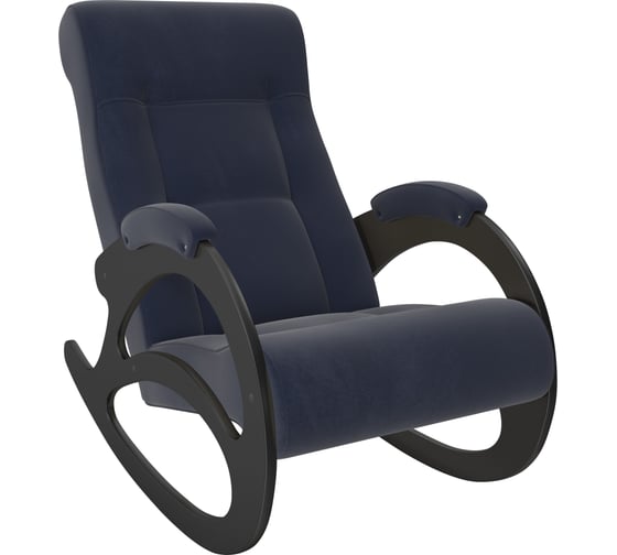 Кресло-качалка Комфорт Модель 4 без лозы, венге, ткань Verona Denim Blue 66271
