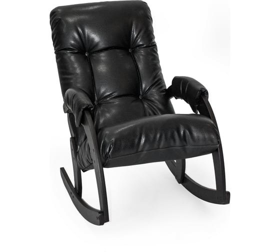 Кресло-качалка Комфорт Модель 67 венге, кожзам Vegas Lite Black 32030 1