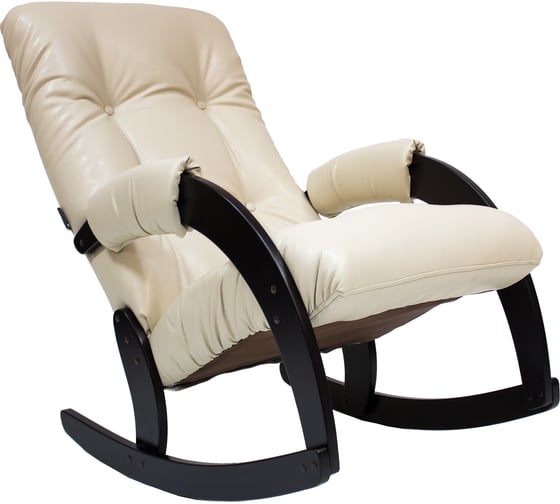 Кресло-качалка Комфорт Модель 67 венге, кожзам Polaris Beige 29016 1