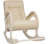 Кресло-качалка Комфорт Модель 44 без лозы, дуб шампань, кожзам Polaris Beige 64802