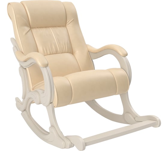 Кресло-качалка Комфорт Модель 77, дуб шампань, кожзам Polaris Beige 68381