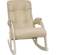 Кресло-качалка Комфорт Модель 67, дуб шампань, кожзам Polaris Beige 29023