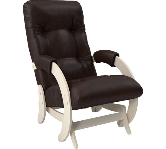 Кресло-глайдер Комфорт Модель 68, дуб шампань, кожзам Real Lite DK Brown 39886