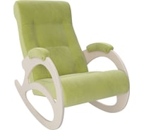 Кресло-качалка Комфорт Модель 4 без лозы, дуб шампань, ткань Verona Apple Green 66158