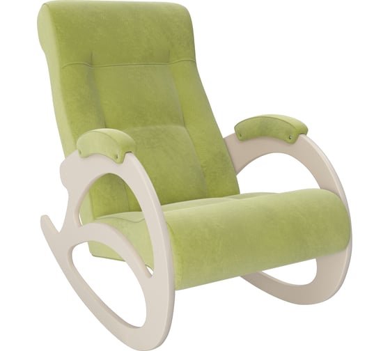 Кресло-качалка Комфорт Модель 4 без лозы, дуб шампань, ткань Verona Apple Green 66158 1