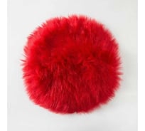 Меховая сидушка на стул Доляна "Пушинка" красный, диаметр 30 см, 100% п/э 4386261