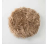Меховая сидушка на стул Доляна "Пушинка" бежевый, диаметр 30 см, 100% п/э 4386258