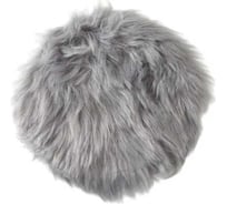 Меховая сидушка на стул Доляна "Пушинка" серый, диаметр 30 см, 100% п/э 4386266