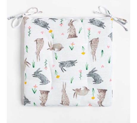Сидушка Доляна Fluffy bunnies 42x42x7 см, 100% хлопок, 164г/м2 7533937