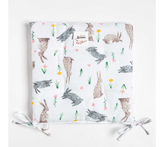 Сидушка Доляна Fluffy bunnies 42x42x7 см, 100% хлопок, 164г/м2 7533937