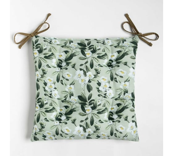 Сидушка на стул Доляна Apple flowers 42x42 см, 100% хлопок, рогожка 164 г/м2 9322514