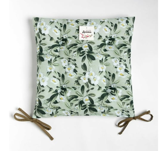 Сидушка на стул Доляна Apple flowers 42x42 см, 100% хлопок, рогожка 164 г/м2 9322514