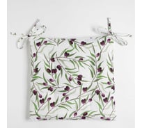 Сидушка на стул Доляна Olives 42x42 см, 100% хлопок, рогожка 164 г/м2 9215880