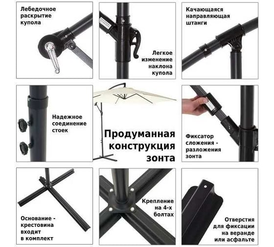 Зонт садовый Green Glade бежевый 6001