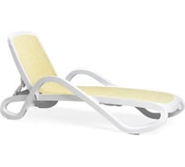 Шезлонг NARDI Alfa с подлокотниками, бело-бежевый 4041617W