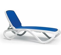 Шезлонг NARDI Omega без подлокотников, бело-синий 4041718B